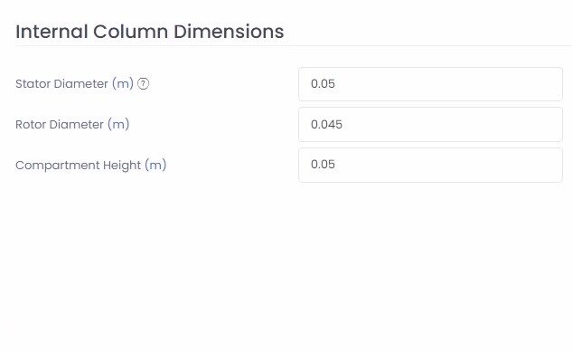 Internal Column Dimensions